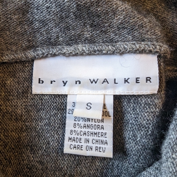 BRYN WALKER Lagen look Pullover Luxury Blend Boxy Sweater Gray Size Small EUC - Picture 6 of 8